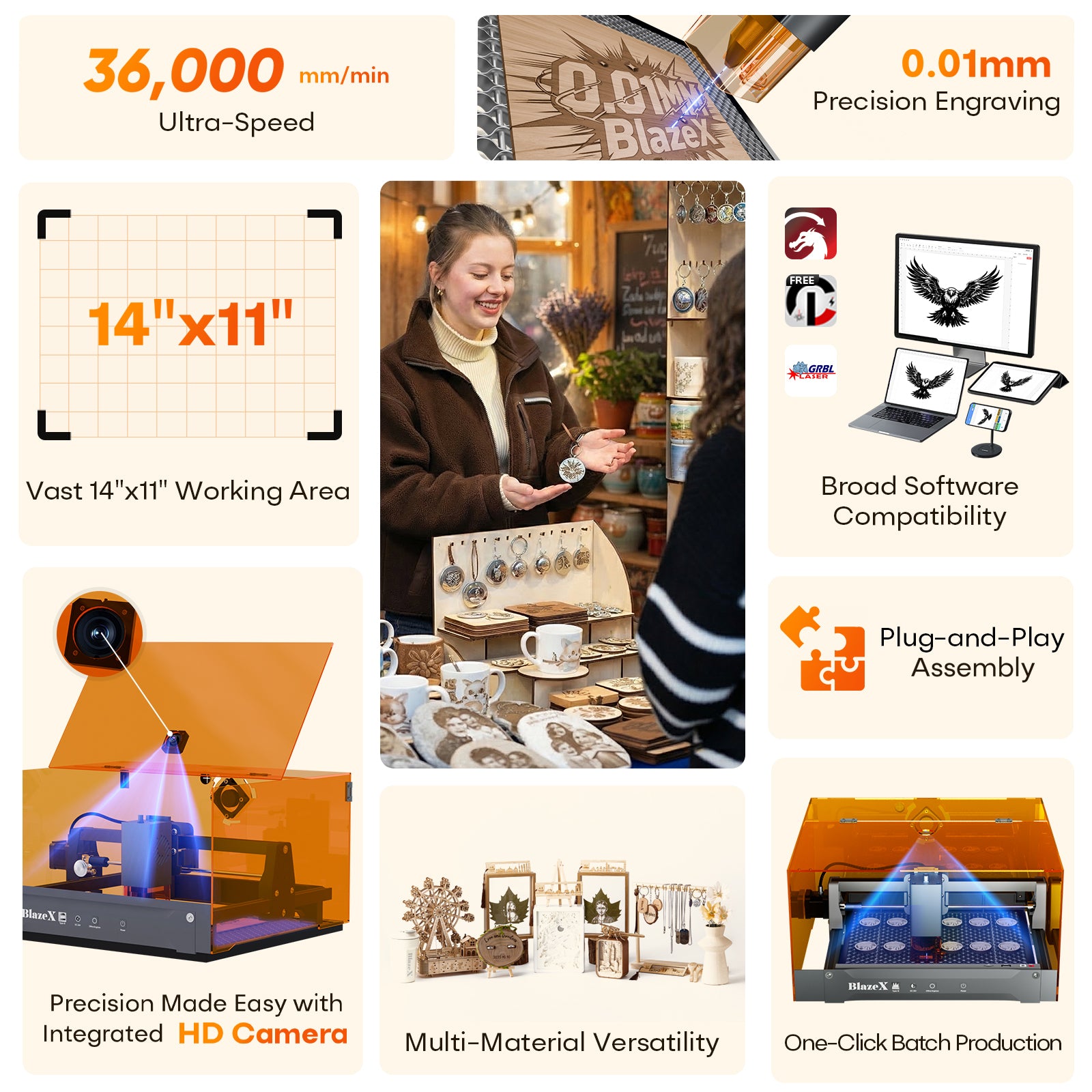 BlazeX M3 Pro Laser Engraver and Cutter