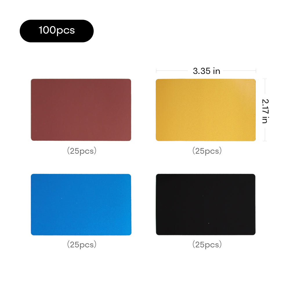 100 PCS Metal Cards