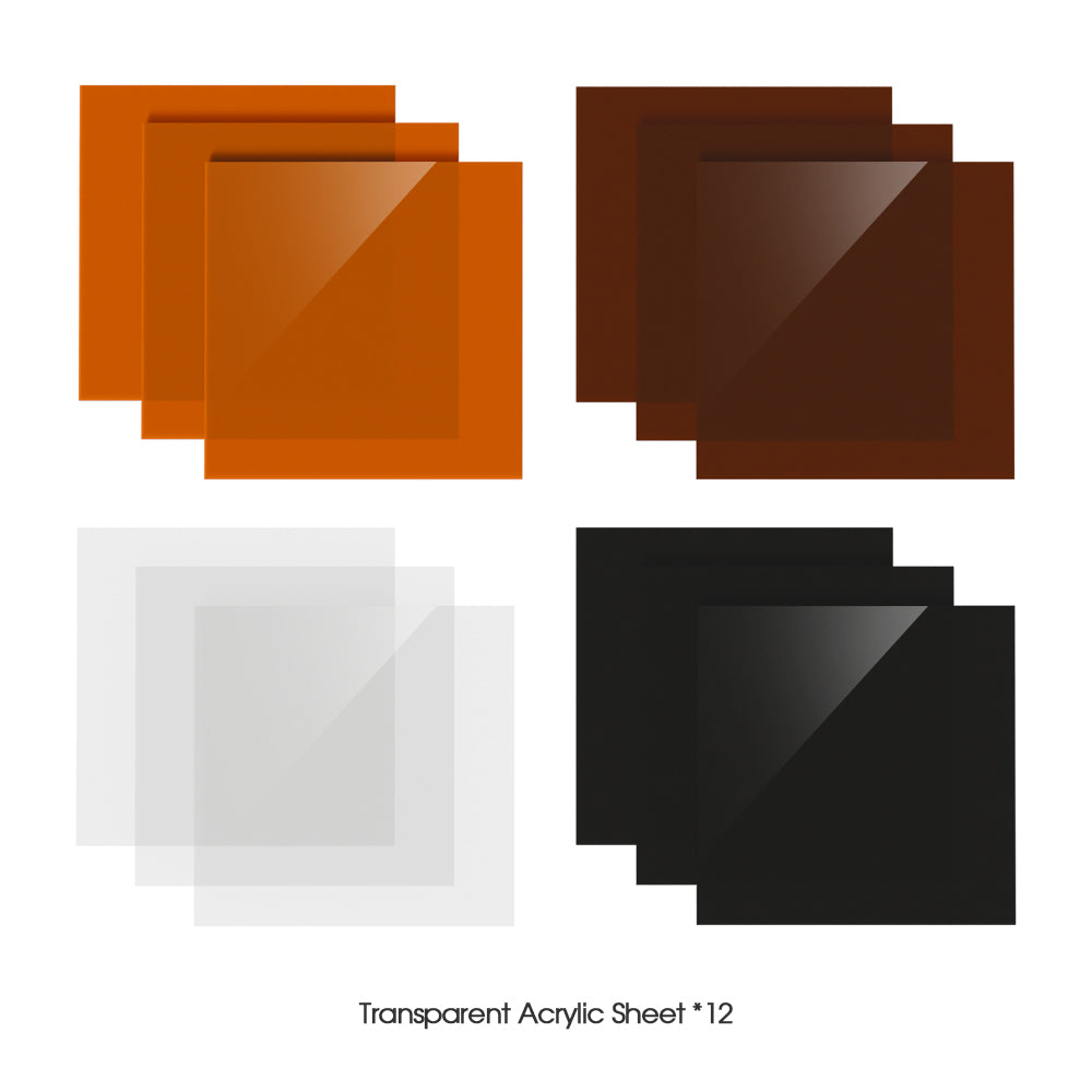 12pcs Transparent Acrylic Sheets (7.9