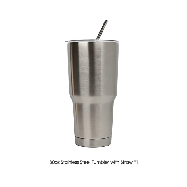 30oz Stainless Steel Tumbler with Straw