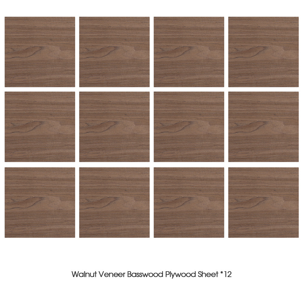 12pcs Walnut Veneer Basswood Plywood Sheets